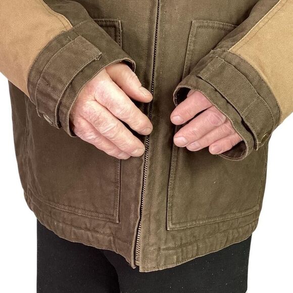 Dri Duck Chore Coat Men 3XL Brown Zip Quilt Lining Pockets Boulder Cloth Canvas - Picture 5 of 9